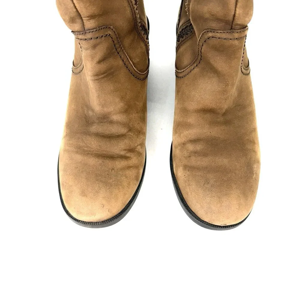 Teva Foxy Mid Womens Brown Tan Mid Calf Boots 1008316 Size 7.5 Nubuck Heel